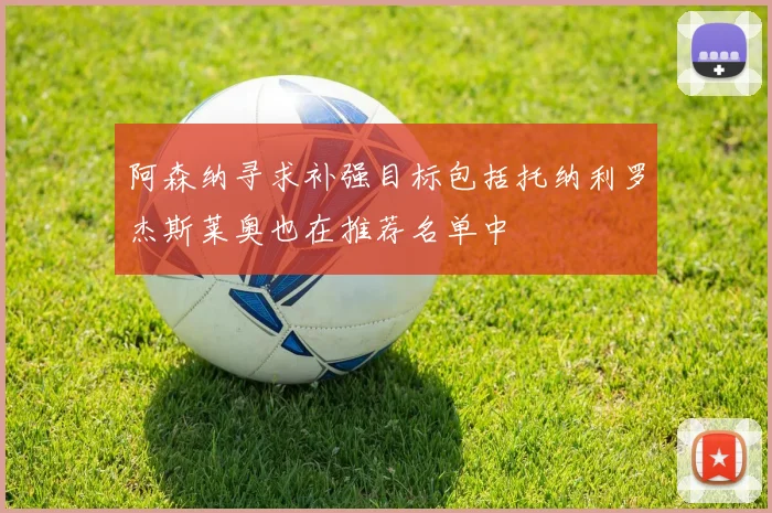 阿森纳寻求补强目标包括托纳利罗杰斯莱奥也在推荐名单中